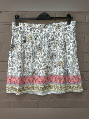 LOFT  NWT floral print linen blend skirt  LP
